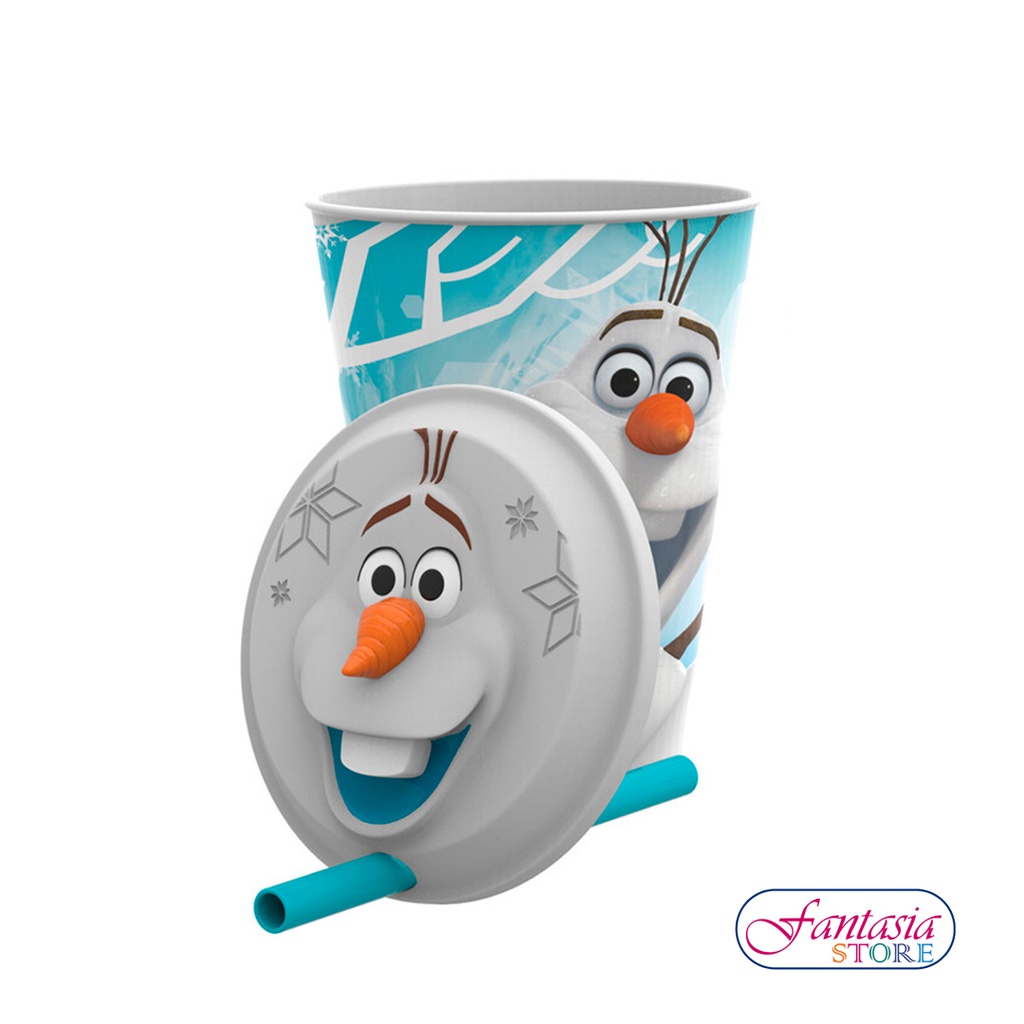 VASO 415 ML 3D CON PAJITA OLAF