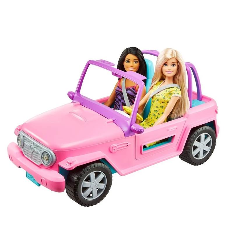 BARBIE JEEP CON 2 MUNECAS