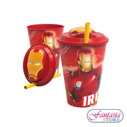 [ST53836] VASO 415 ML 3D CON PAJITA AVENGERS IRON